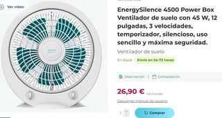 Ventilador de suelo EnergySilence 4500 Power Box