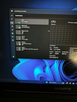 PORTÁTIL GAMING GIGABYTE 17 PULGADAS 144 Hz RTX 
