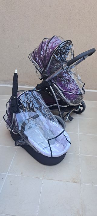 Carrito de bebé morado