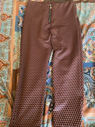 Pantaloni fantasia geometrica vita alta