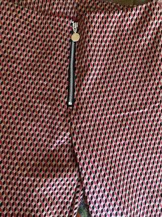 Pantaloni fantasia geometrica vita alta