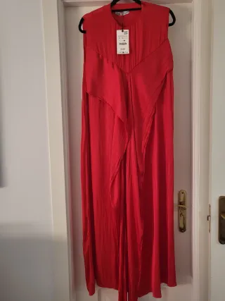 Vestido Fiesta Zara Rojo Talla L