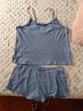 Pijama corto verano azul