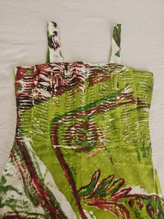 Vestido Adolfo Domínguez verde estampado