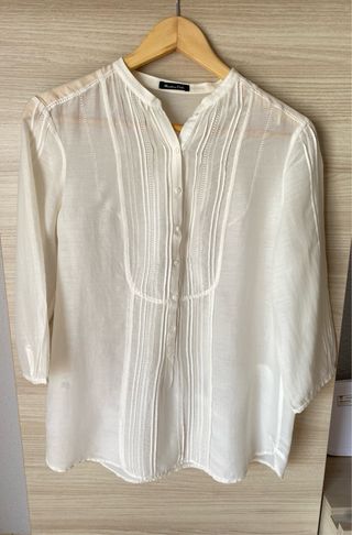 Blusa color crema Massimo Dutti