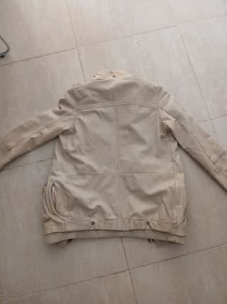Cazadora Piel Superdry Beige Roja