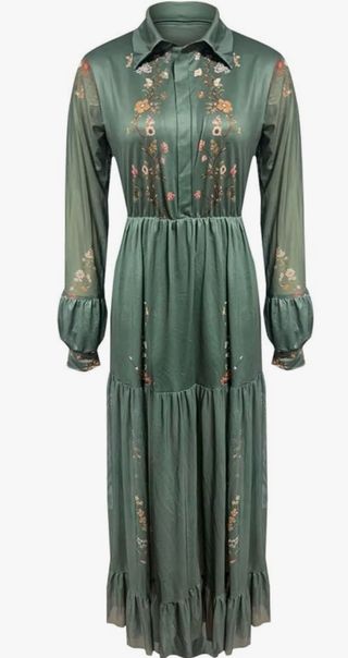 Vestido largo bordado estilo boho