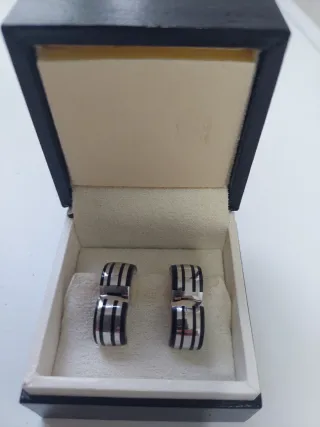 Pendientes Montblanc Plata y Negro