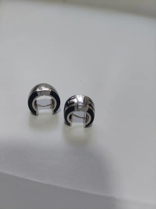 Pendientes Montblanc Plata y Negro