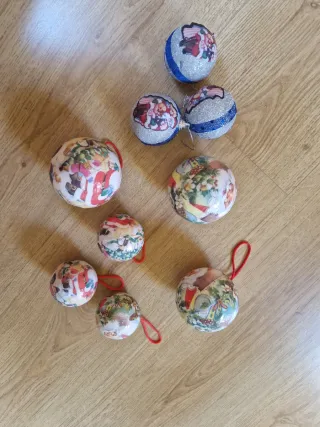 Lote de 9 bolas decorativas navideñas