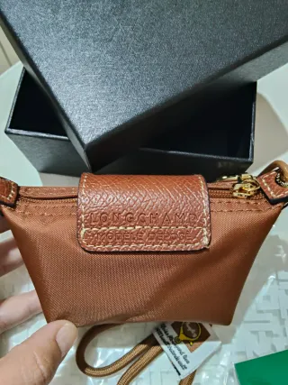 Monedero Longchamp Marrón y Dorado