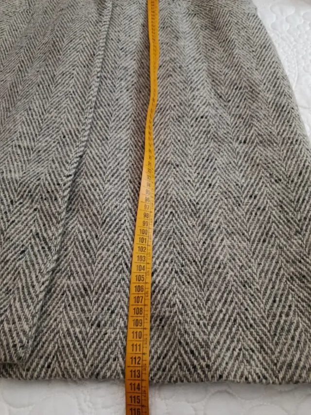 Abrigo largo espiga gris