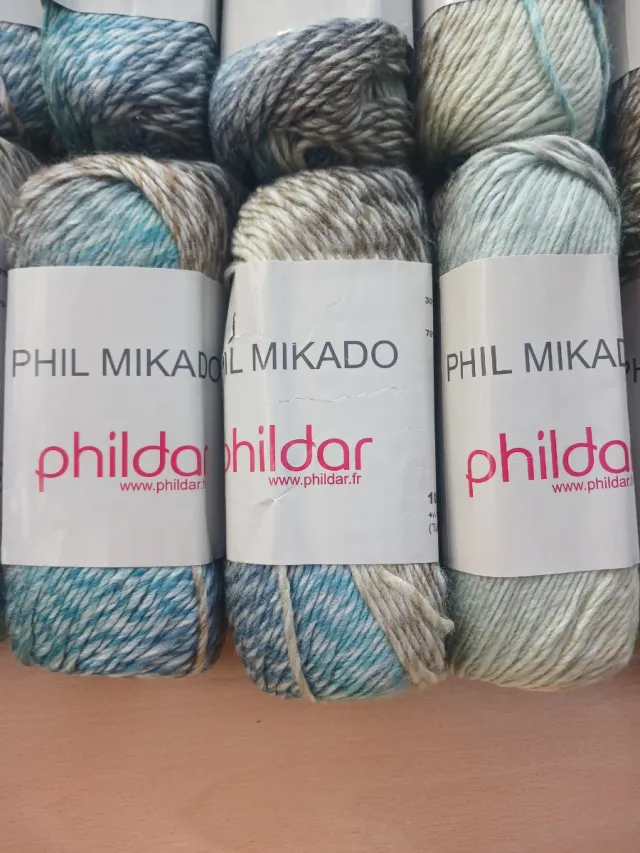 10 ovillos lana Phil Mikado de Phildar