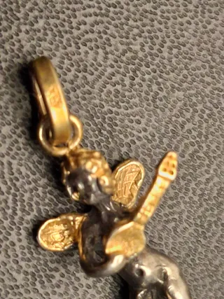 Angelitos de plata con patina de oro