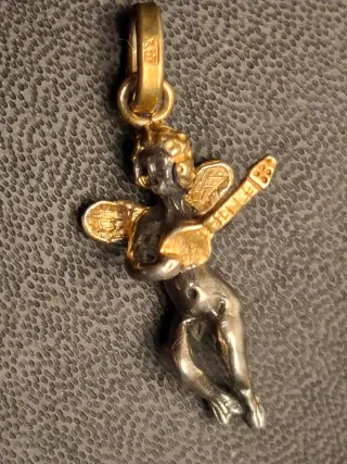 Angelitos de plata con patina de oro