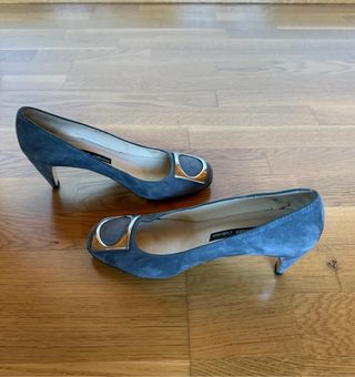 Zapatos tacón ante gris mujer Zara