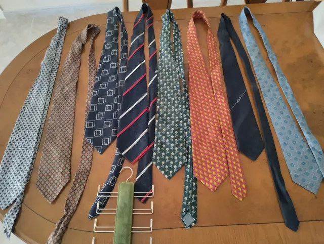 Lote 8 Corbatas Seda Estampadas y Lisas