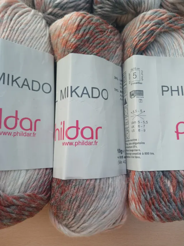 9 Ovillos Lana Phil Mikado de Phildar