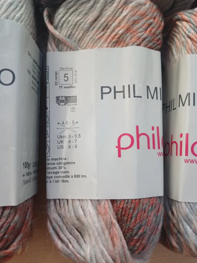 9 Ovillos Lana Phil Mikado de Phildar