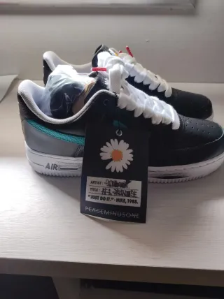 Bambas Nike Air Force 1 PEACEMINUSONE NegroTeal