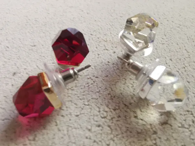 Pendientes Swarovski Cristales Rojos y Blancos