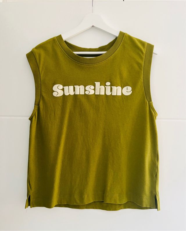 Camiseta Sunshine verde sin mangas