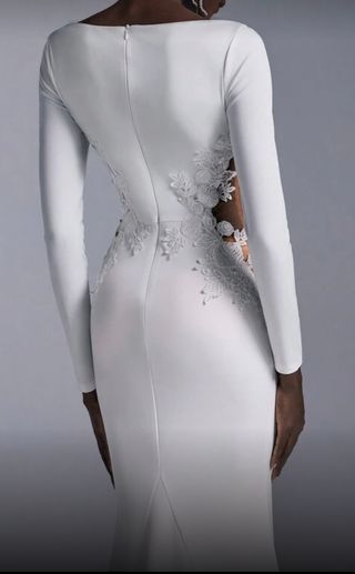 Vestido Novia/Fiesta Blanco Manga Larga