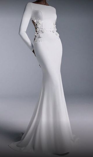Vestido Novia/Fiesta Blanco Manga Larga