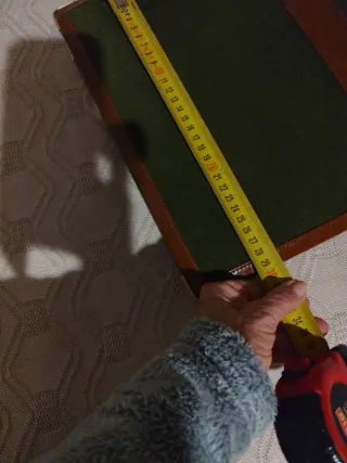 Maletín de piel y tela verde