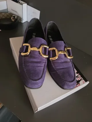 Mocassini LORA FERRES viola camoscio 38