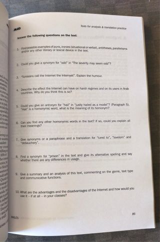 Análisis de texto. Ingles oposiciones secundaría. 