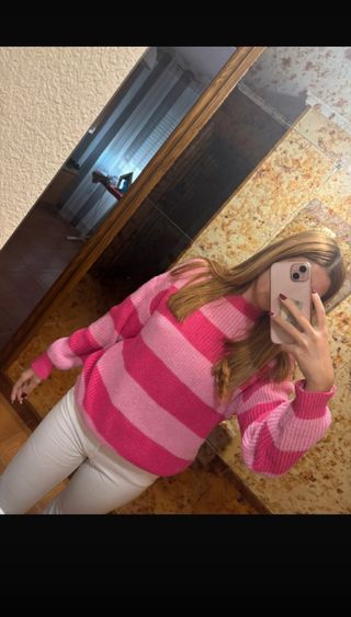 Jersey rosa rayas talla única