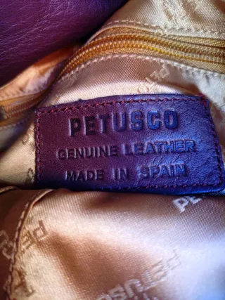 Bolso Petusco Piel Vaca Beige/Marrón
