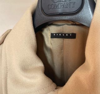 Cappotto Sisley Beige Elegante Morbido