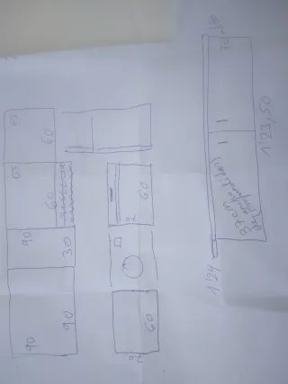6muebles+isla 124cm con encimra marmo.Recj Chipio
