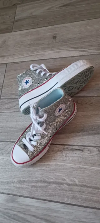 Converse Glitter Argento e Bianco