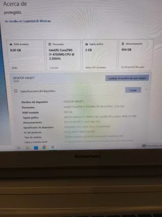 Lenovo Ideapad Z510  i7 8GB RAM (Sin disco duro) 