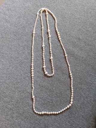 Collar doble vuelta perlas estilo años 20