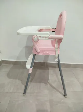 Trona para niña rosa y blanca
