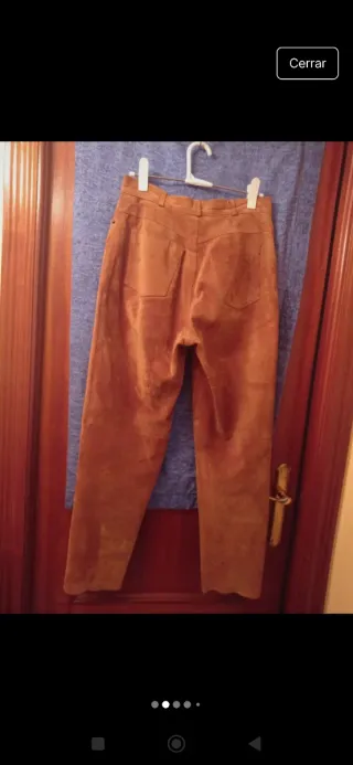 Pantalón Piel Vuelta Marrón Talla 38