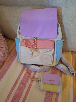 Mochila y cartera Paco Martínez multicolor