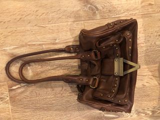 Bolso Valentino Marrón Piel Tachuelas Vintage