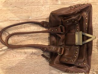 Bolso Valentino Marrón Piel Tachuelas Vintage