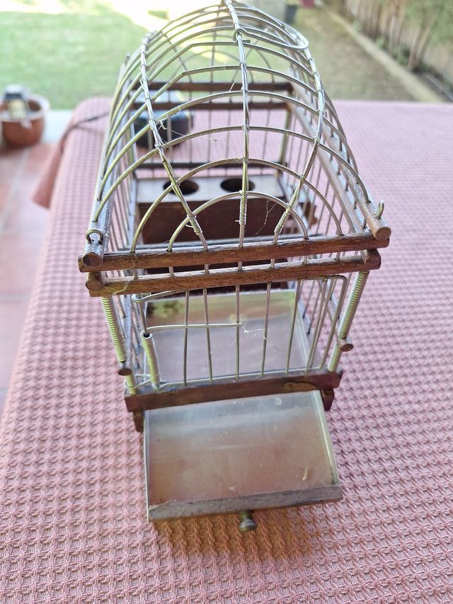 Jaula transportin pajaros madera