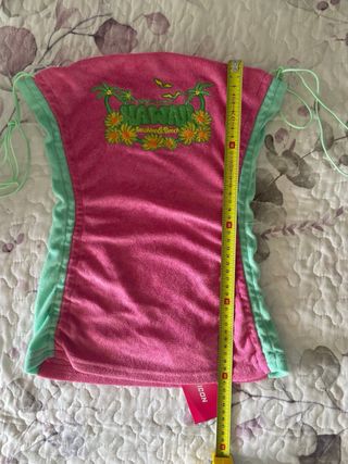 Top Shein sin tirantes rosa y verde Talla XS