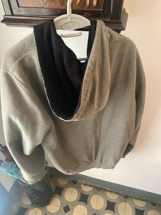 Sudadera Vans gris, con cremallera