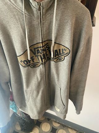Sudadera Vans gris, con cremallera
