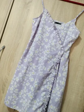 Vestido flores cruzado margaritas violeta M/38