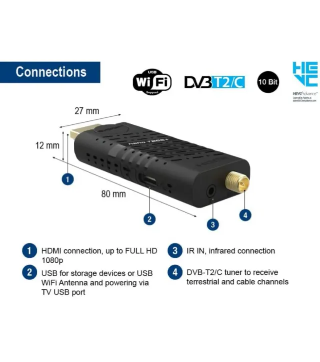 Receptor TDT HDMI EDISION nano T265+