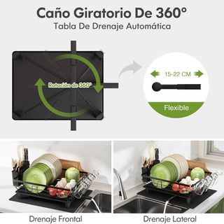 Escurreplatos Acero Inox. + Soporte Utensilios